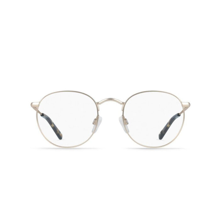 RAEN BENSON VISTA è un occhiale unico nel suo genere. Modello della linea Raen in metallo oro satinato rifinito in acetato tartaruga. Questi occhiali a filo tondo sono un look tutto loro e un booster di stile sicuro. Caratterizzato da un profilo piatto con cerniere monoblocco, un bordo con bordo a moneta attorno alle lenti, montatura in filo metallico e aste in metallo leggero e robusto.